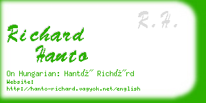 richard hanto business card